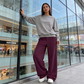 👖 CONFORTO COM ESTILO | Calça Feminina de Cintura Alta e Perna Larga -50%