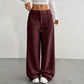 👖 CONFORTO COM ESTILO | Calça Feminina de Cintura Alta e Perna Larga -50%