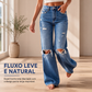 👖 ATITUDE EM CADA LOOK | Jeans Feminino Wide Leg Destroyed -50%