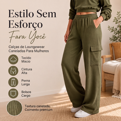 👖 CONFORTO PARA TODOS OS DIAS | Calça Feminina de Cintura Alta com Cordão -50%