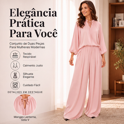 ✨ CONFORTO SEM COMPLICAÇÃO | Conjunto Feminino Casual 2 Peças -50%