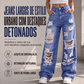 🔥 50% OFF! 👖 Calça Jeans Feminina de Cintura Alta e Perna Larga – Estilo Streetwear, Silhueta Alongada e Visual Moderno