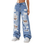 🔥 50% OFF! 👖 Calça Jeans Feminina de Cintura Alta e Perna Larga – Estilo Streetwear, Silhueta Alongada e Visual Moderno