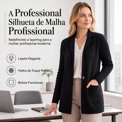 🔥 50% OFF! 🧥 Cardigan Feminino de Tricô com Gola Sofisticada – Elegante, Confortável e Fácil de Combinar