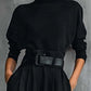 🔥 50% OFF! 👗 Conjunto Feminino Elegante de Blusa Gola Alta e Calça de Cintura Alta – Modela a Silhueta e Cria um Visual Sofisticado