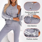 🔥 50% OFF! 👗 Conjunto Feminino Casual de 3 Peças – Jaqueta, Regata e Calça com Estilo Versátil e Conforto para o Dia Todo