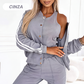 🔥 50% OFF! 👗 Conjunto Feminino Casual de 3 Peças – Jaqueta, Regata e Calça com Estilo Versátil e Conforto para o Dia Todo