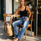 🔥 50% OFF HOJE! 👖  Calça Jeans Feminina Slim Elástica Vintage – Modelagem Que Valoriza as Curvas com Conforto e Estilo Moderno ✨