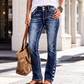 🔥 50% OFF HOJE! 👖  Calça Jeans Feminina Slim Elástica Vintage – Modelagem Que Valoriza as Curvas com Conforto e Estilo Moderno ✨