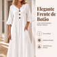🔥 50% OFF HOJE! 👗  Vestido Longo Feminino Gola V com Botões – Elegância Fluída, Conforto Leve e Estilo Sofisticado Para Todos os Momentos ✨