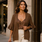🔥 50% OFF HOJE! 🌸 Cardigan de tricô feminino com mangas de babado