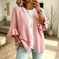 🔥 50% OFF HOJE! 🌸 Cardigan de tricô feminino com mangas de babado
