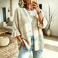 🔥 50% OFF HOJE! 🌸 Cardigan de tricô feminino com mangas de babado