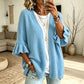 🔥 50% OFF HOJE! 🌸 Cardigan de tricô feminino com mangas de babado