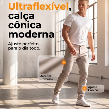 🔥 50% OFF | 👖 Calça Masculina Stretch Slim – Conforto e Elegância o Dia Todo