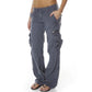 🔥 50% OFF! 🧶👖 Calças cargo vintage de perna larga para mulheres