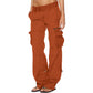 🔥 50% OFF! 🧶👖 Calças cargo vintage de perna larga para mulheres