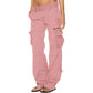 🔥 50% OFF! 🧶👖 Calças cargo vintage de perna larga para mulheres