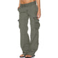 🔥 50% OFF! 🧶👖 Calças cargo vintage de perna larga para mulheres