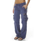 🔥 50% OFF! 🧶👖 Calças cargo vintage de perna larga para mulheres