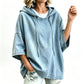 🔥 50% OFF! 👕 Blusa de Moletom Jeans Feminina com Capuz – Estilo Oversized, Conforto e Visual Streetwear