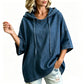 🔥 50% OFF! 👕 Blusa de Moletom Jeans Feminina com Capuz – Estilo Oversized, Conforto e Visual Streetwear