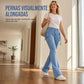 🔥 50% OFF | 👖 Calça Cargo Flare Feminina – Cintura Alta, Stretch & Silhueta Modelada
