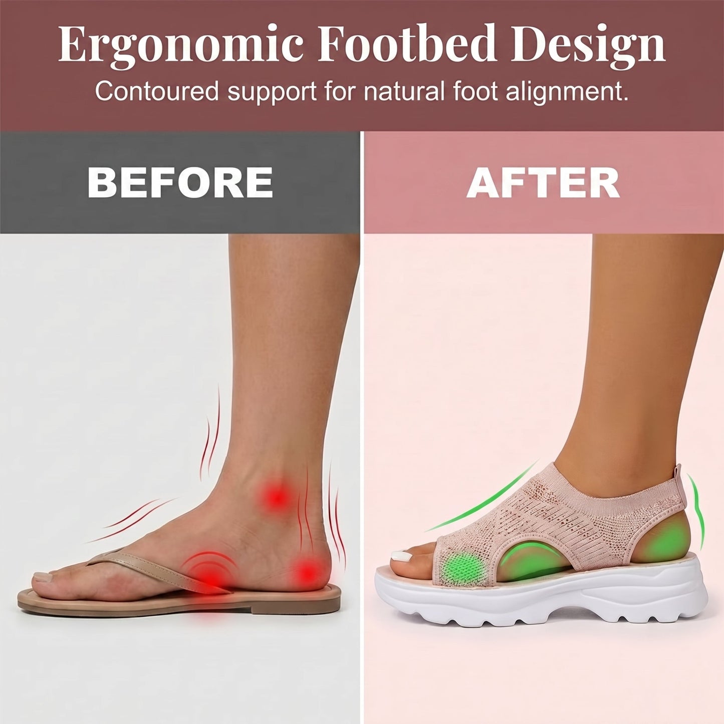 👡✨ Sandálias femininas de malha ultraleves com plataforma confortável para o dia todo